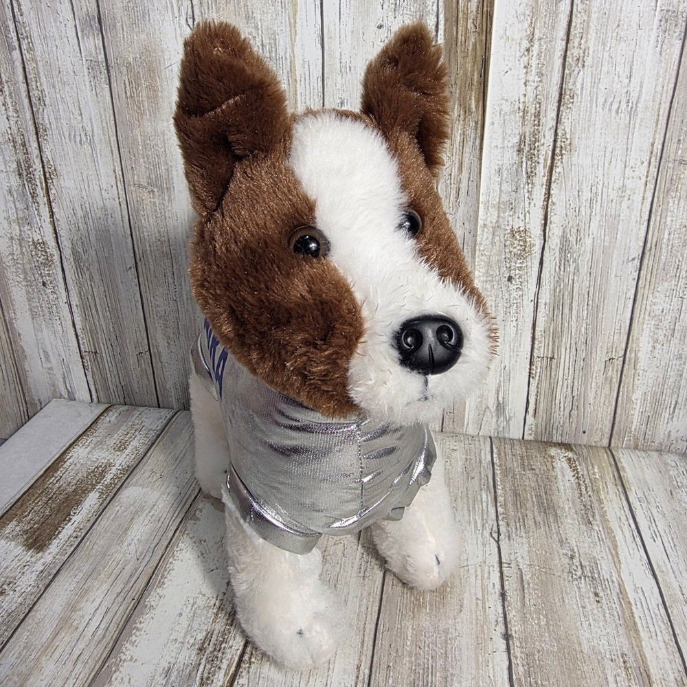 The Petting Zoo Laika Space Dog Plush Stuffed Animal Silver Suit Brown White - Picture 6 of 9